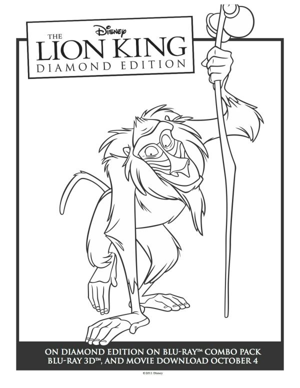 Printable rafiki lion king coloring sheet lion king disney coloring pages horse coloring pages