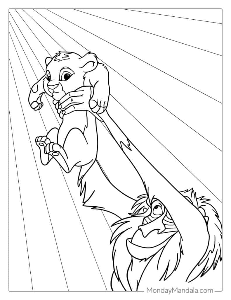 Lion king coloring pages free pdf printables