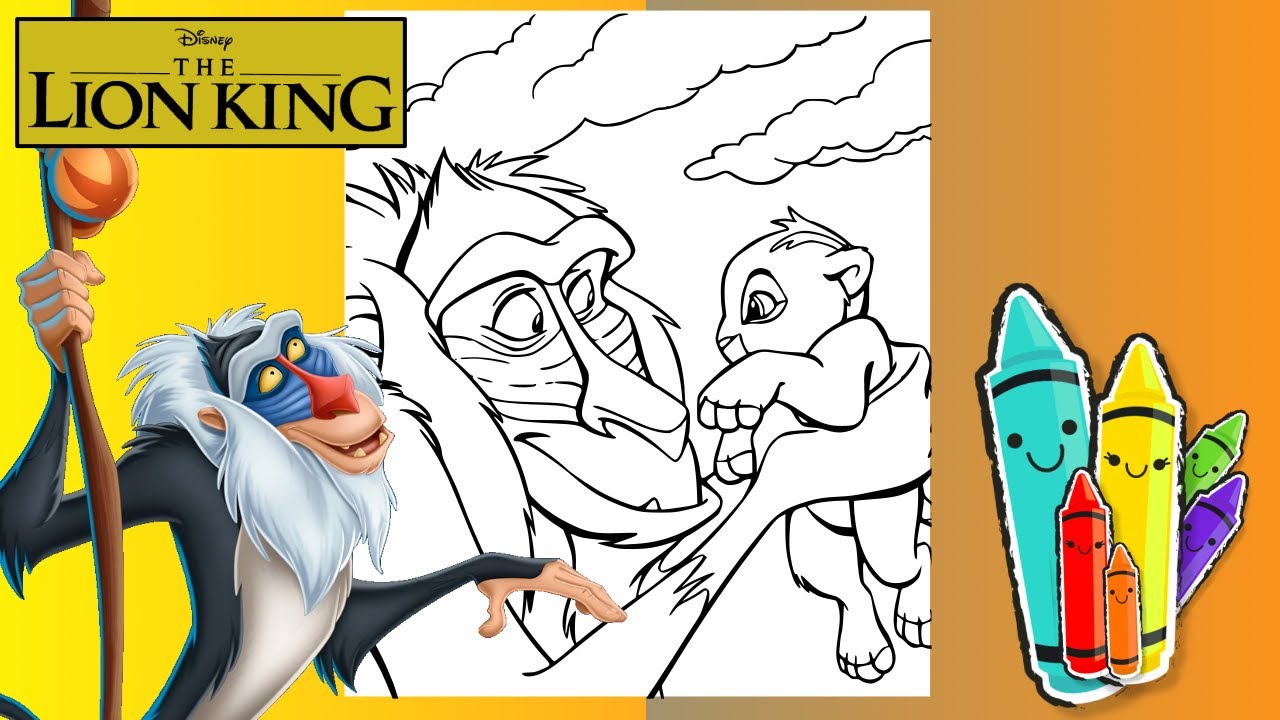 Coloring rafiki from disneys lion king