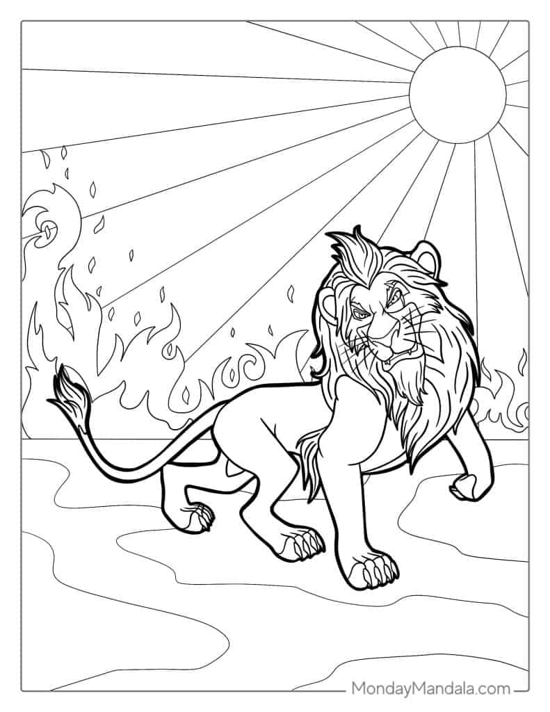 Lion king coloring pages free pdf printables