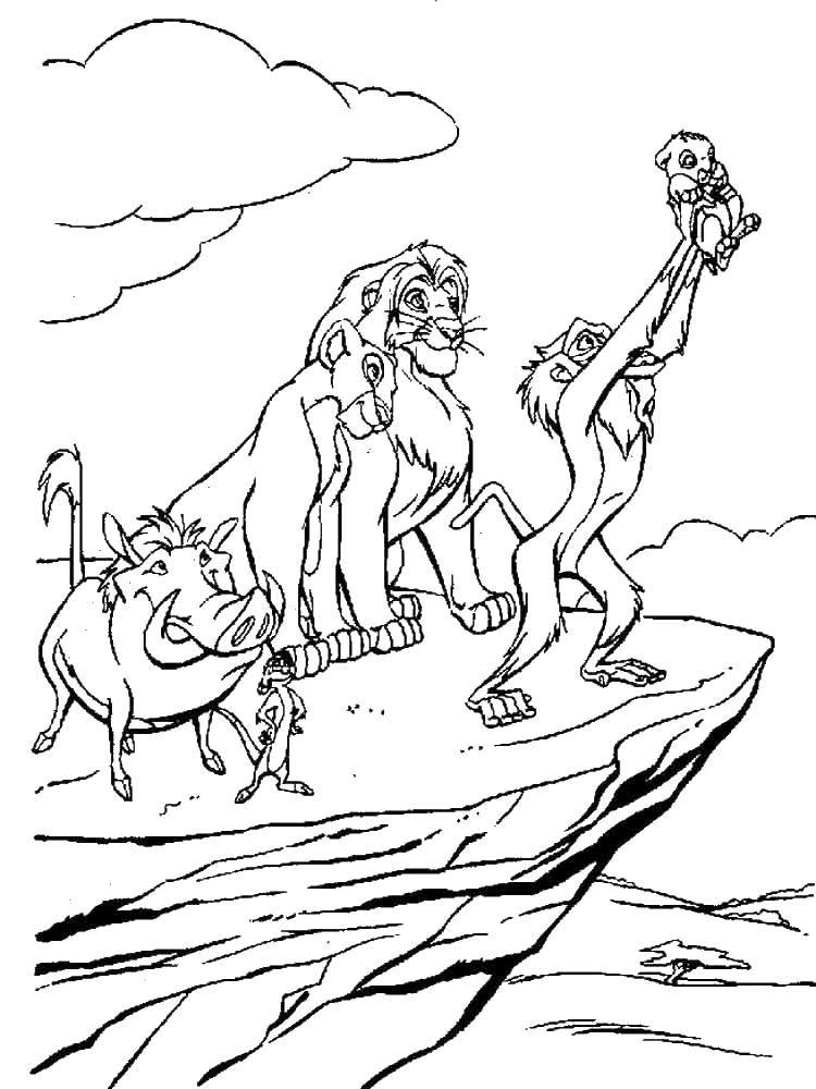 Online coloring pages simba coloring rafiki and simba the lion king