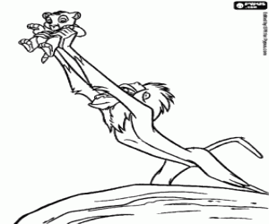 Rafiki and little lion king simba coloring page printable game disegni da colorare pagine da colorare disney idee per disegnare