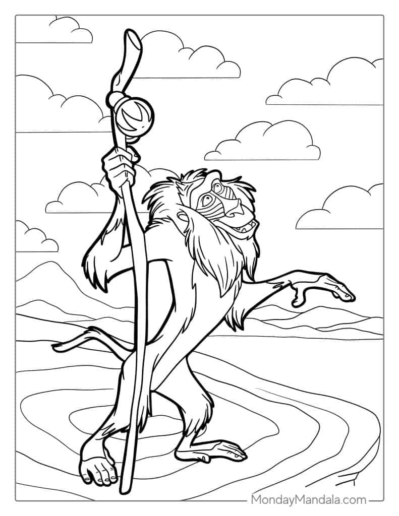 Lion king coloring pages free pdf printables