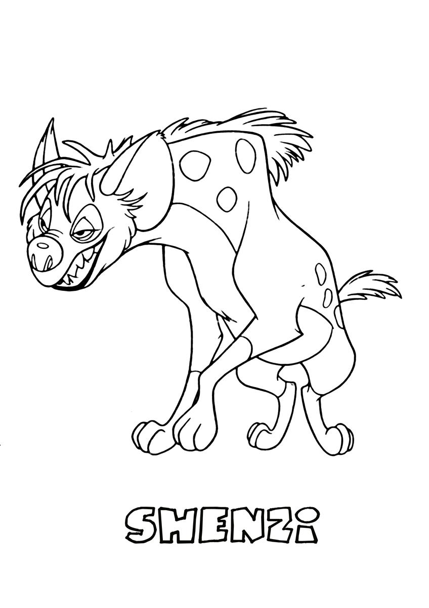 Shenzi the lion king coloring page