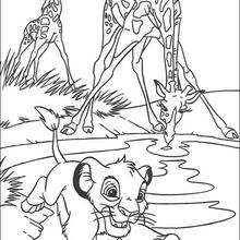 Simba with rafiki coloring pages