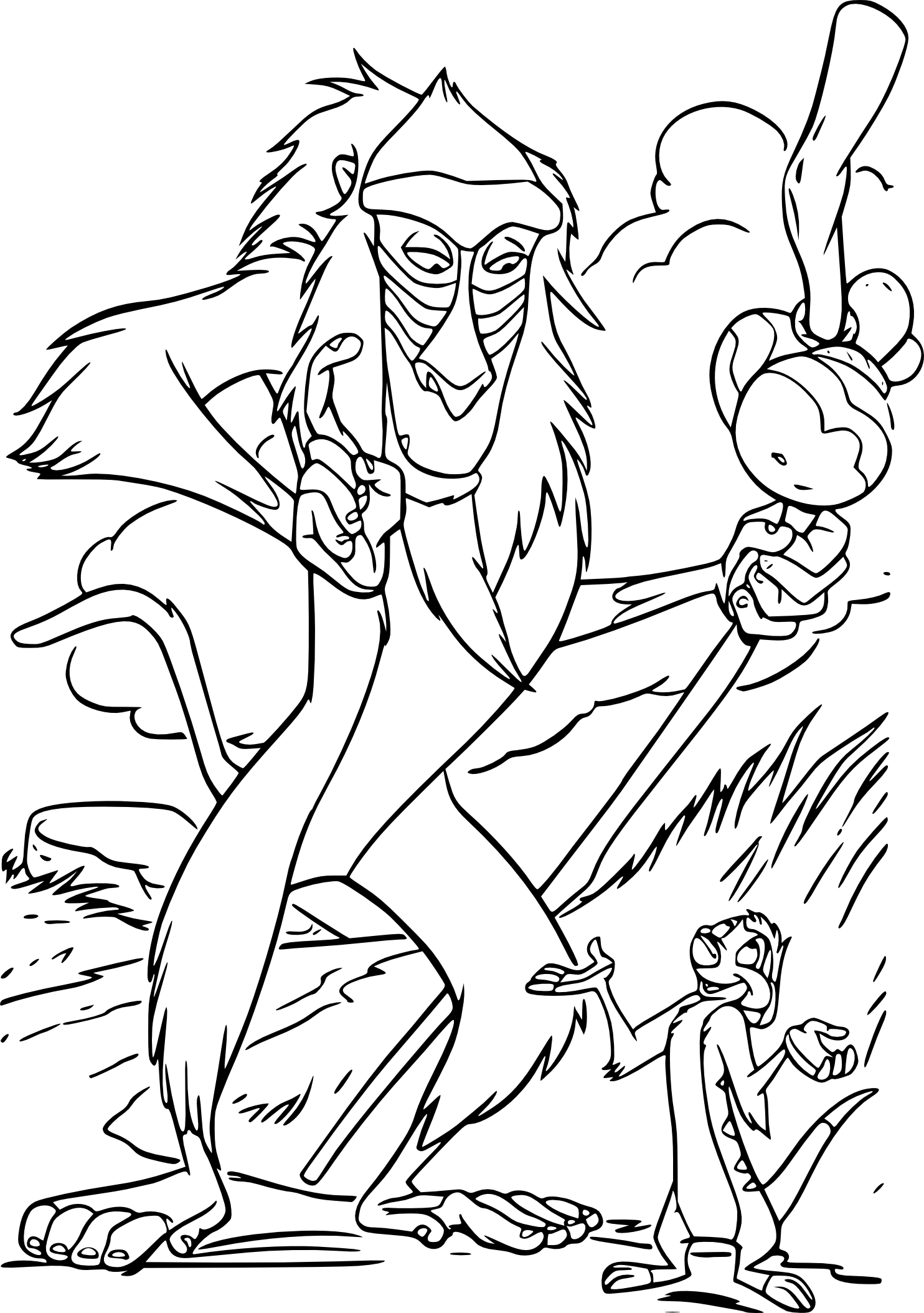 Rafiki lion king coloring page