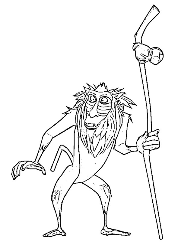 Mandril rafiki coloring page