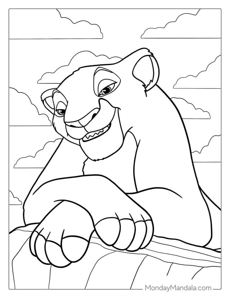 Lion king coloring pages free pdf printables