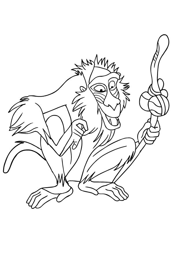 Rafiki from the lion king coloring page