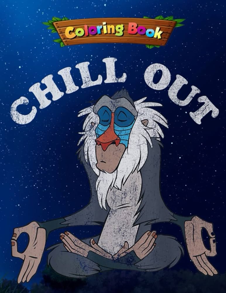 Coloring book disneyz lionss king rafiki chill out meditation graphic t