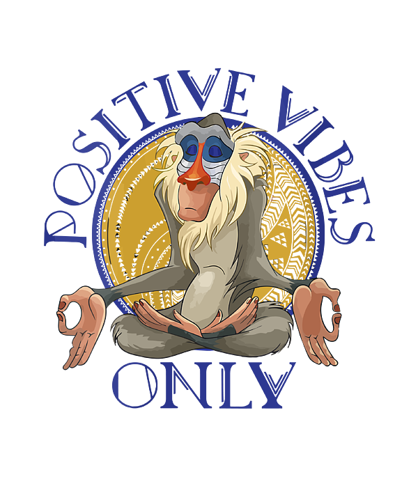 Disney lion king rafiki meditating positive vibes only jigsaw puzzle by dan afton