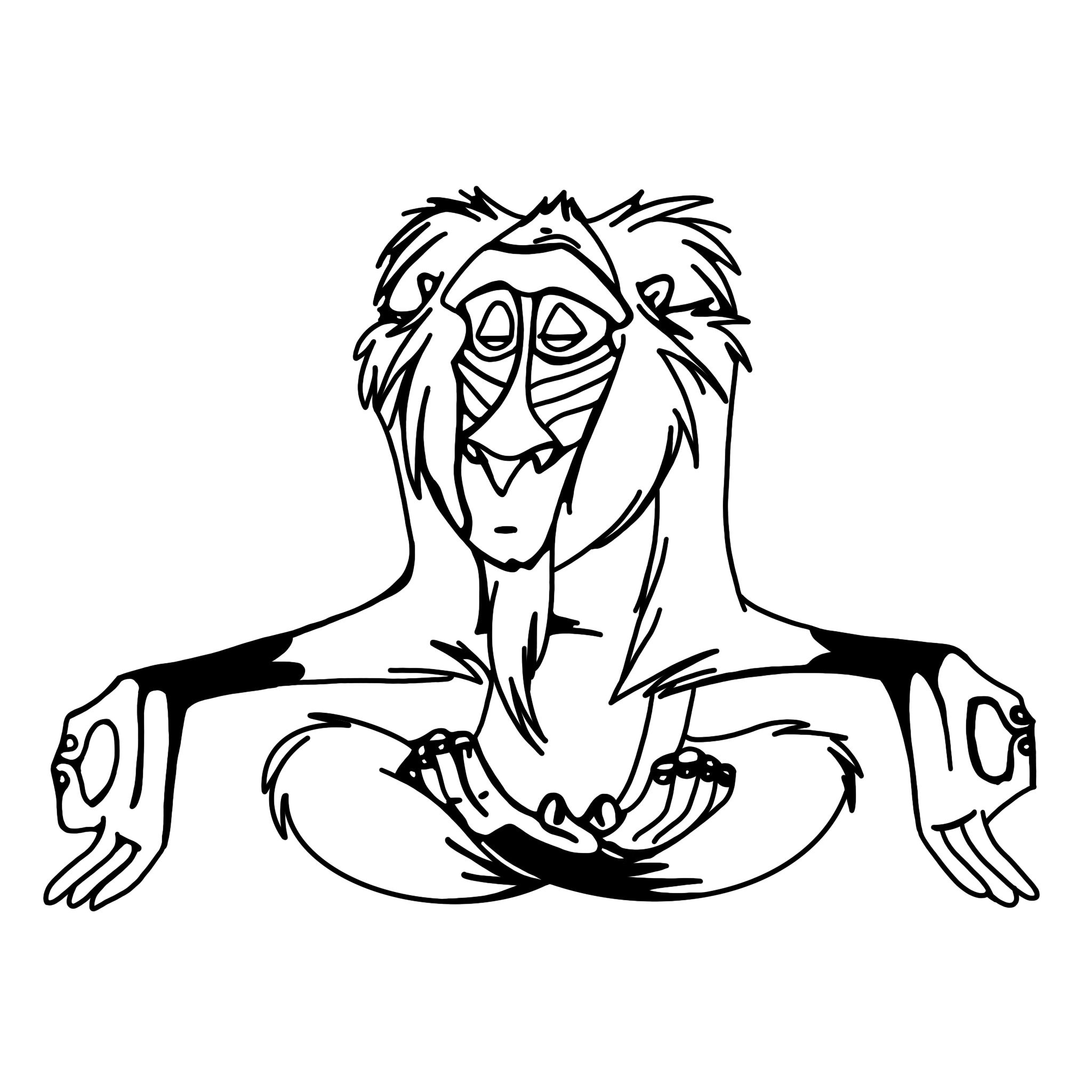 Rafiki the lion king digital files svgpdfpngjpeg the lion king coloring pages