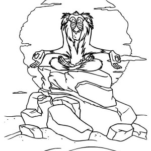 Rafiki is meditating the lion king coloring page kids play color