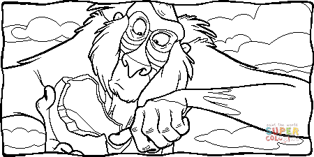 Rafiki and coconut coloring page free printable coloring pages