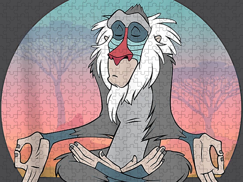 Disney lion king rafiki meditating jigsaw puzzle by kha dieu vuong