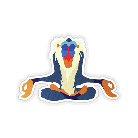 Rafiki meditating laptop sticker