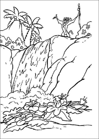 Rafiki in the jungle coloring page free printable coloring pages