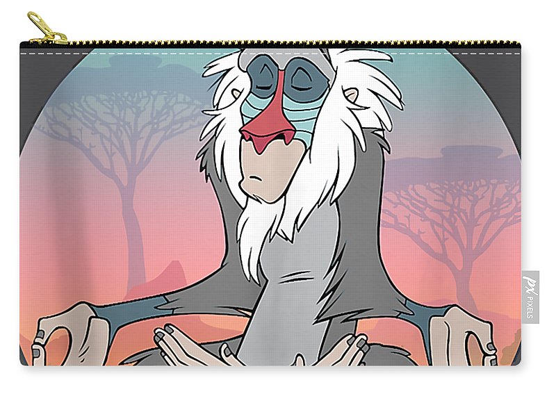 Disney lion king rafiki meditating zip pouch by kha dieu vuong