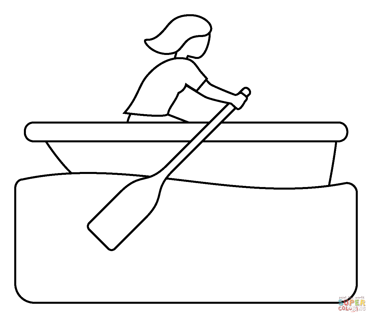 Woman rowing boat emoji coloring page free printable coloring pages