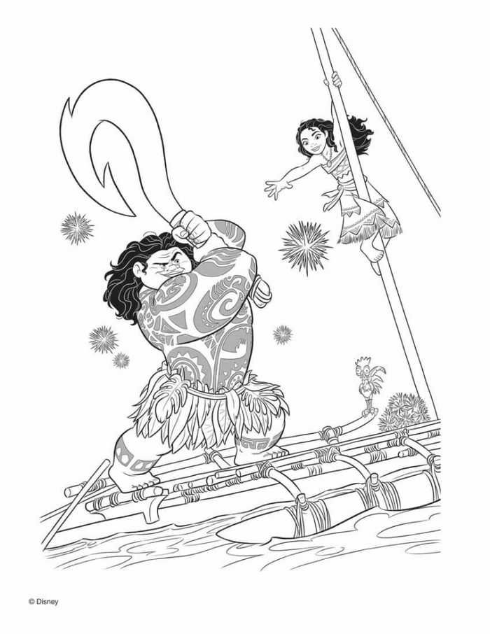 Printable moana coloring pages pdf