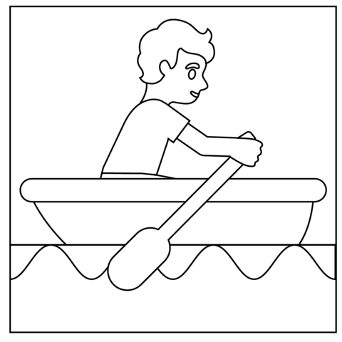 Person rowing boat emoji coloring page free printable coloring pages