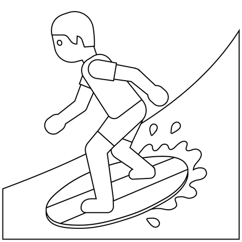 Person surfing emoji coloring page free printable coloring pages