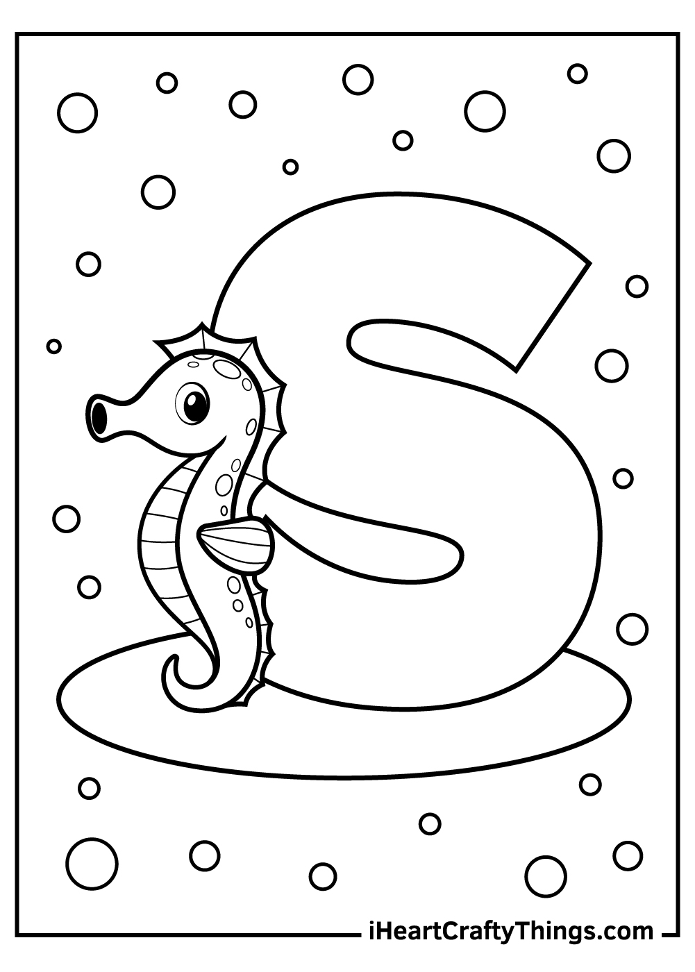 Seahorse coloring pages free printables