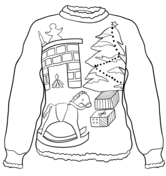 Ragstock christmas sweater coloring book free coloring pages