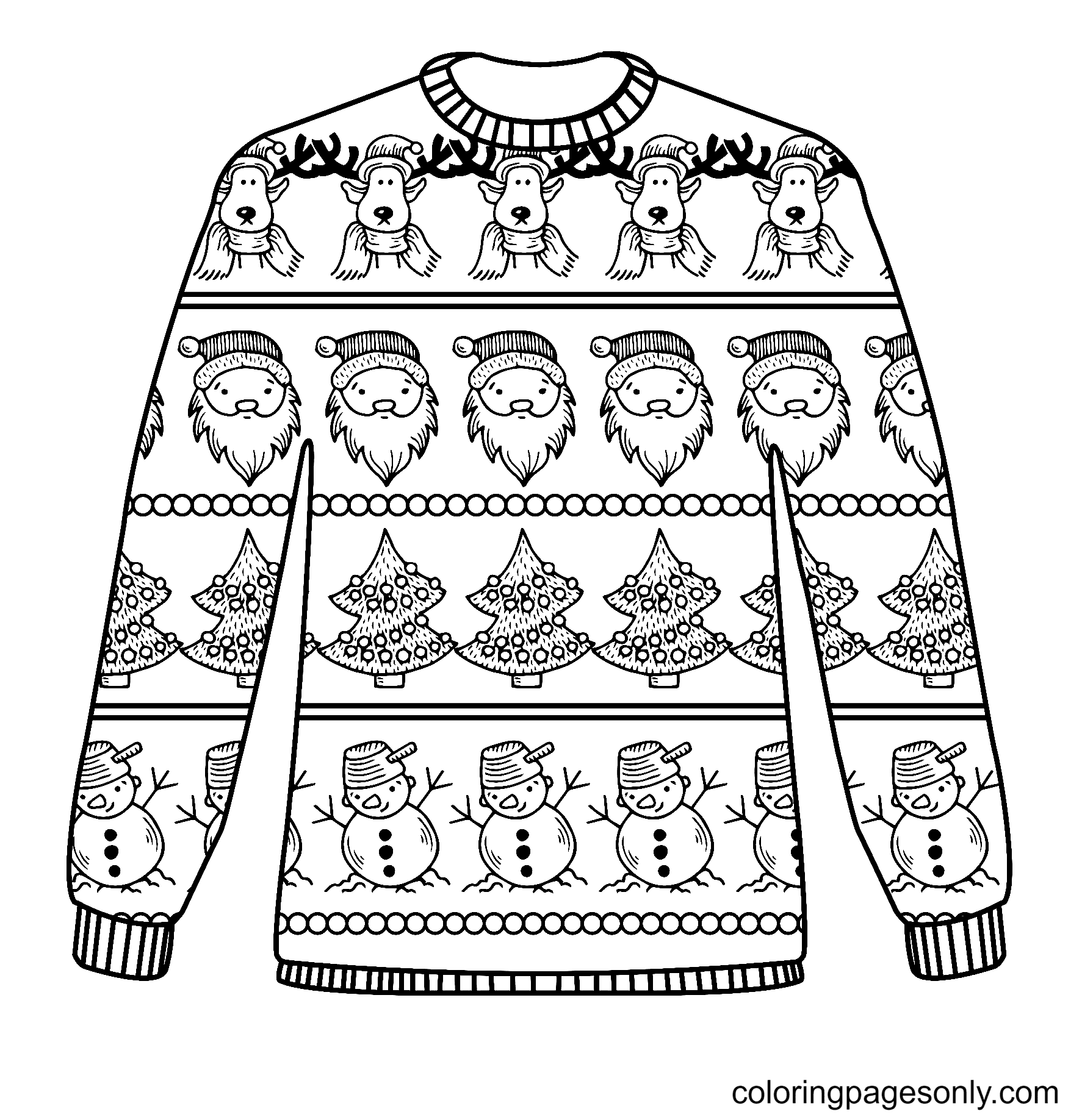 Christmas sweater coloring pages