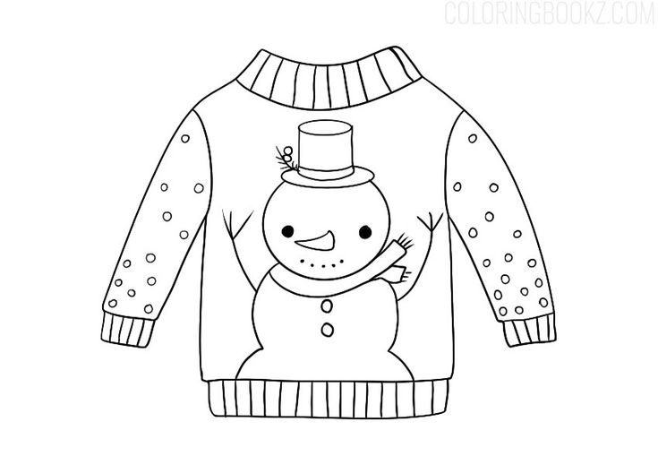 Christmas sweater coloring page