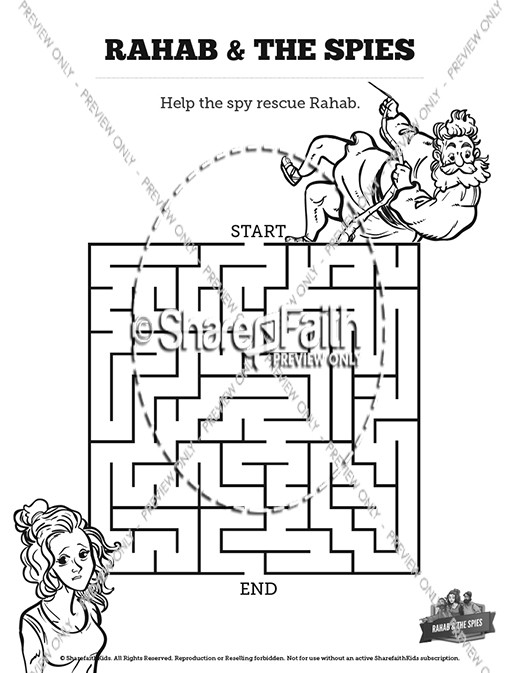 Joshua the story of rahab bible mazes clover media