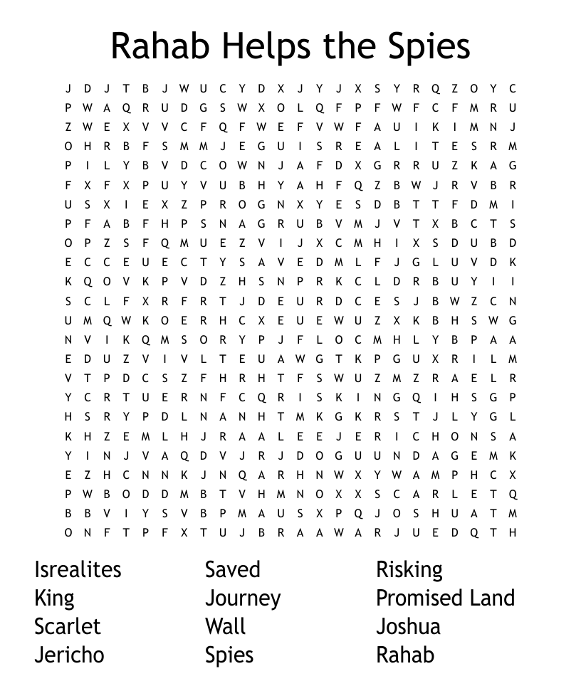 Rahab helps the spies word search