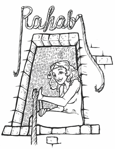 Rahab coloring page christian school activities bible crafts joshua bible