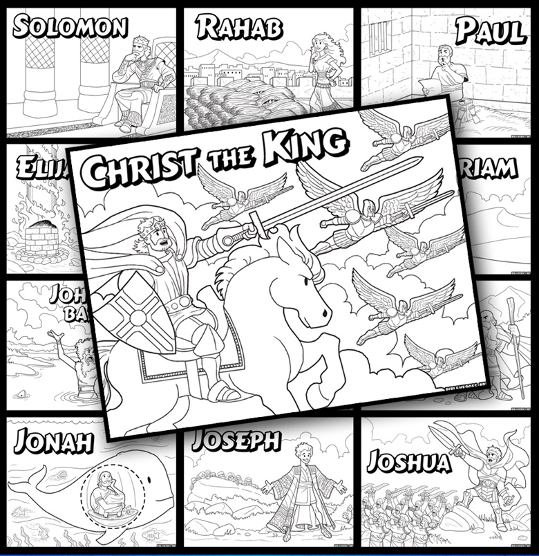 The heroes of the bible coloring pages bundle pack