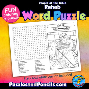 People of the bible word search puzzle and coloring activity rahab