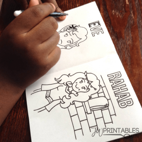 Bible character mini coloring book