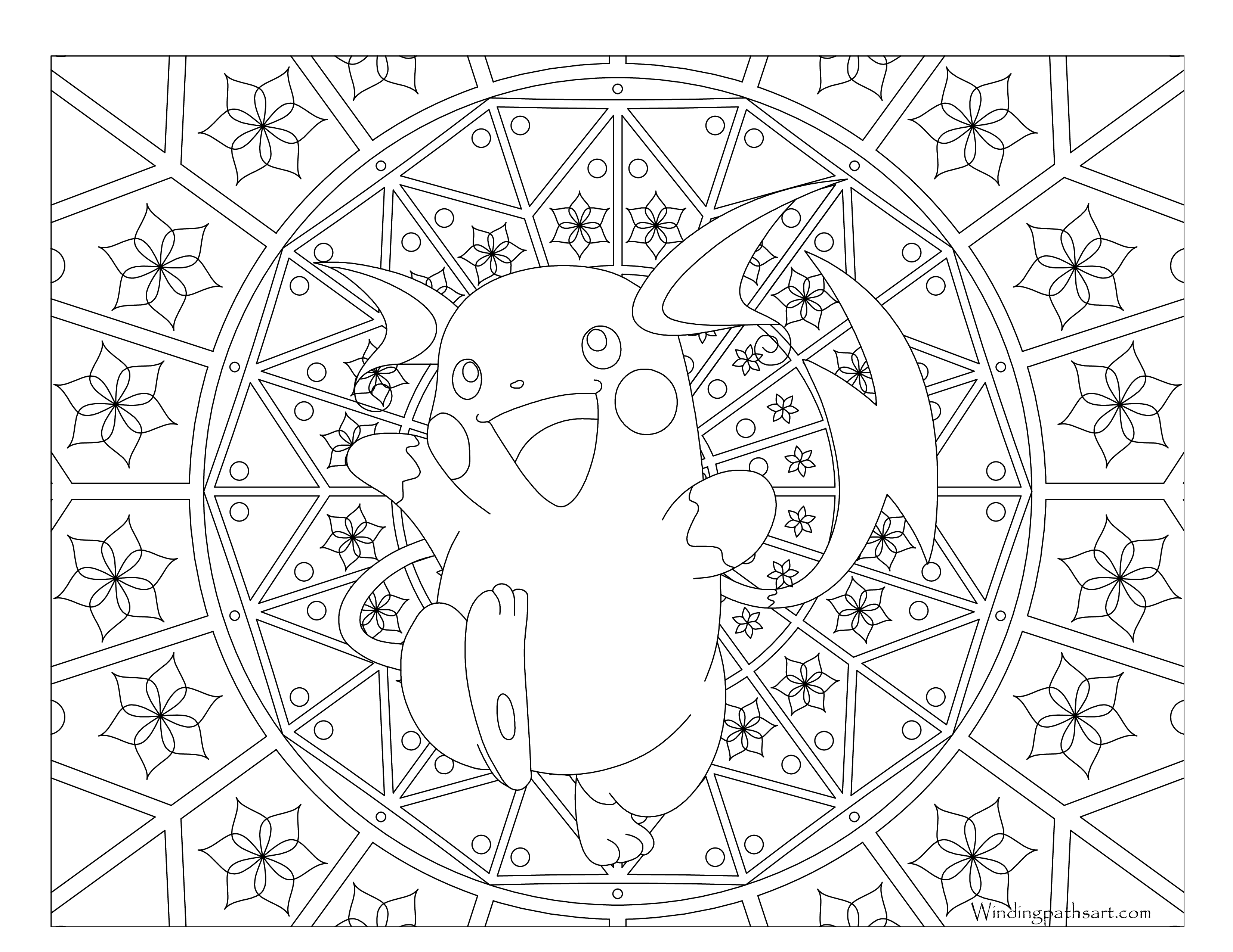 Raichu pokemon coloring page