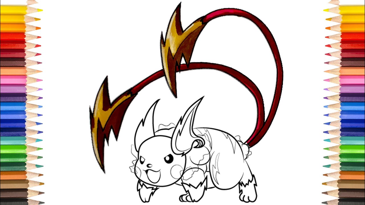 Mega raichu coloring pages the epic pokemon mega raichu coloring book