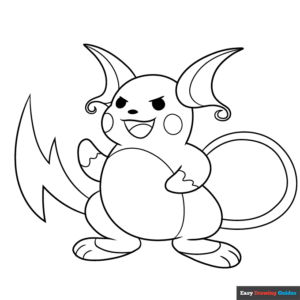 Raichu pokãmon coloring page easy drawing guides