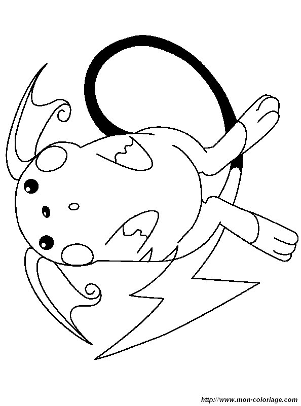 Coloring pokemon page raichu to print out or color online