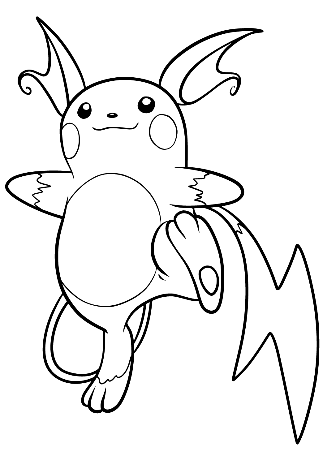 Free printable pokemon raichu coloring page sheet and picture for adults and kids girls and boys