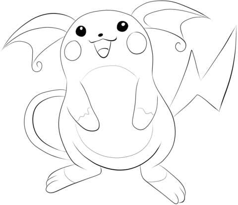 Raichu coloring page free printable coloring pages