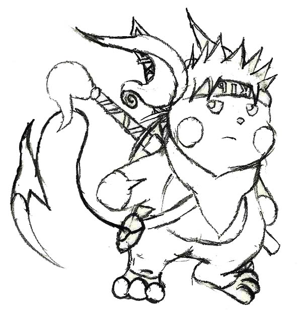 Naruto raichu coloring page color luna