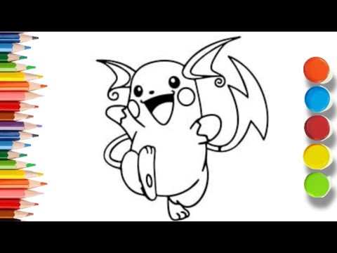 Pokeon raichu pikachu drawing drawing and colouring kids video bounce baby