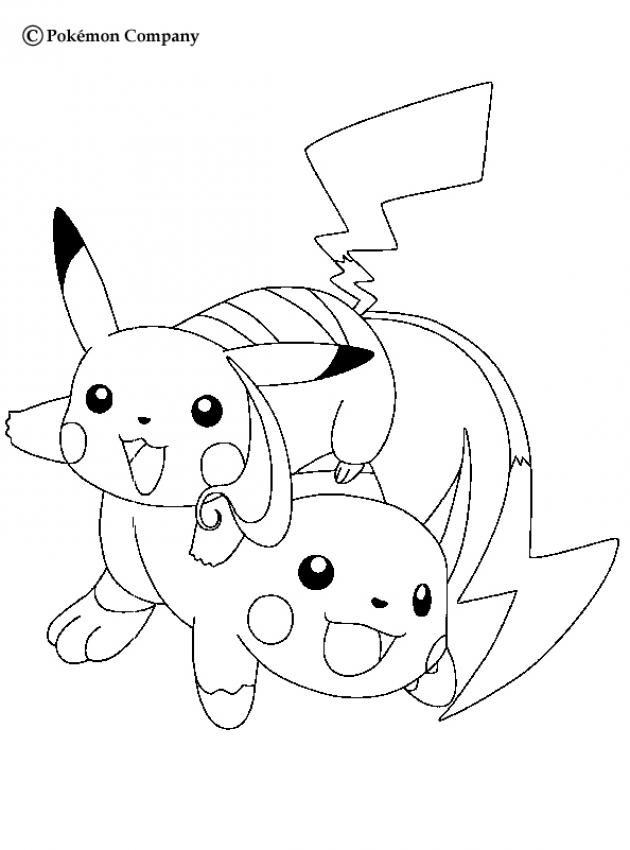 Raichu and pikachu coloring pages