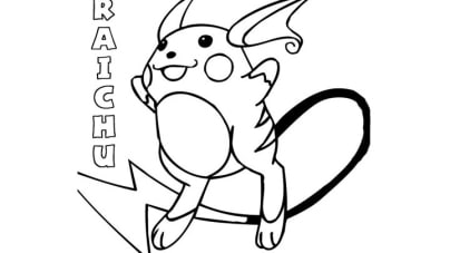 Raichu free printable pokãmon coloring pages