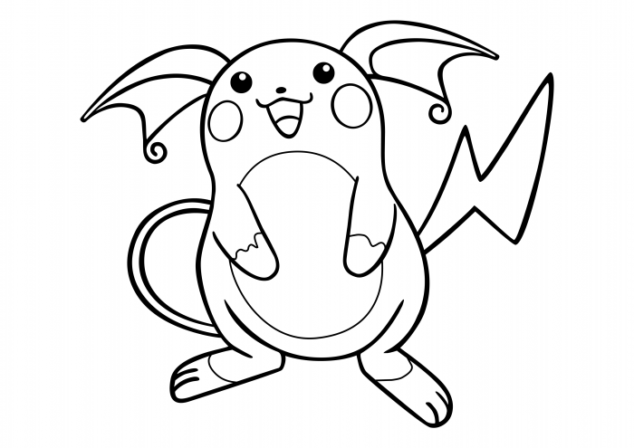 Printable raichu coloring pages pdf