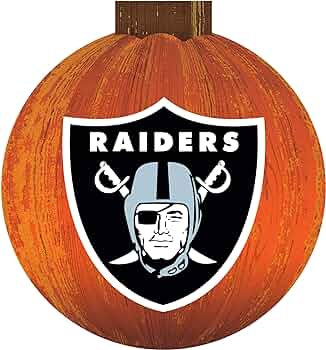 Fan creations nfl las vegas raiders unisex oakland raiders in halloween pumpkin sign team color inch n