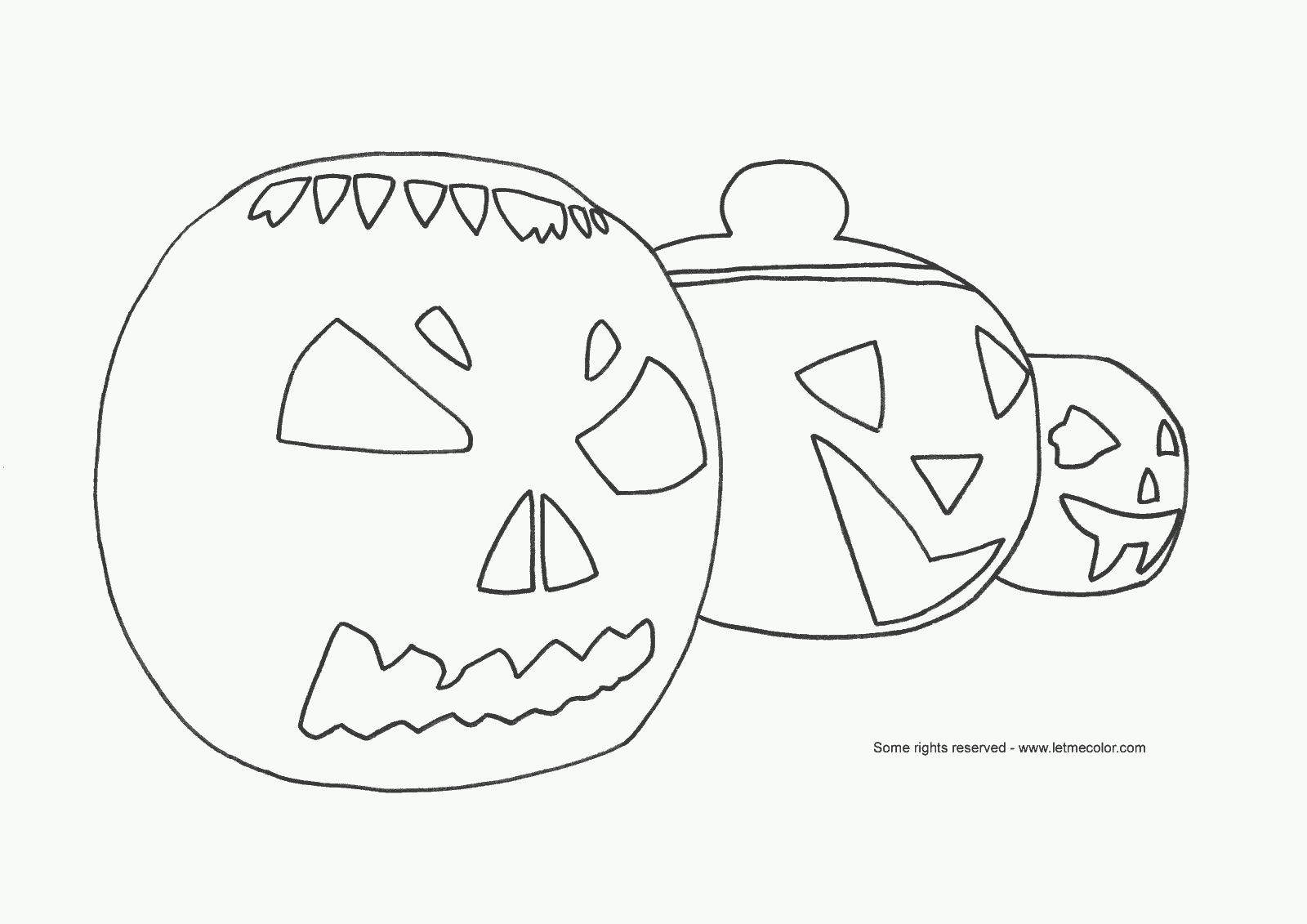 Halloween pumpkins coloring page