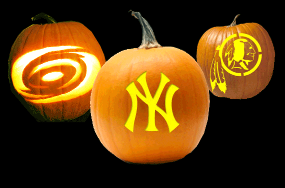 Happy halloween sports logo pumpkin stencils â